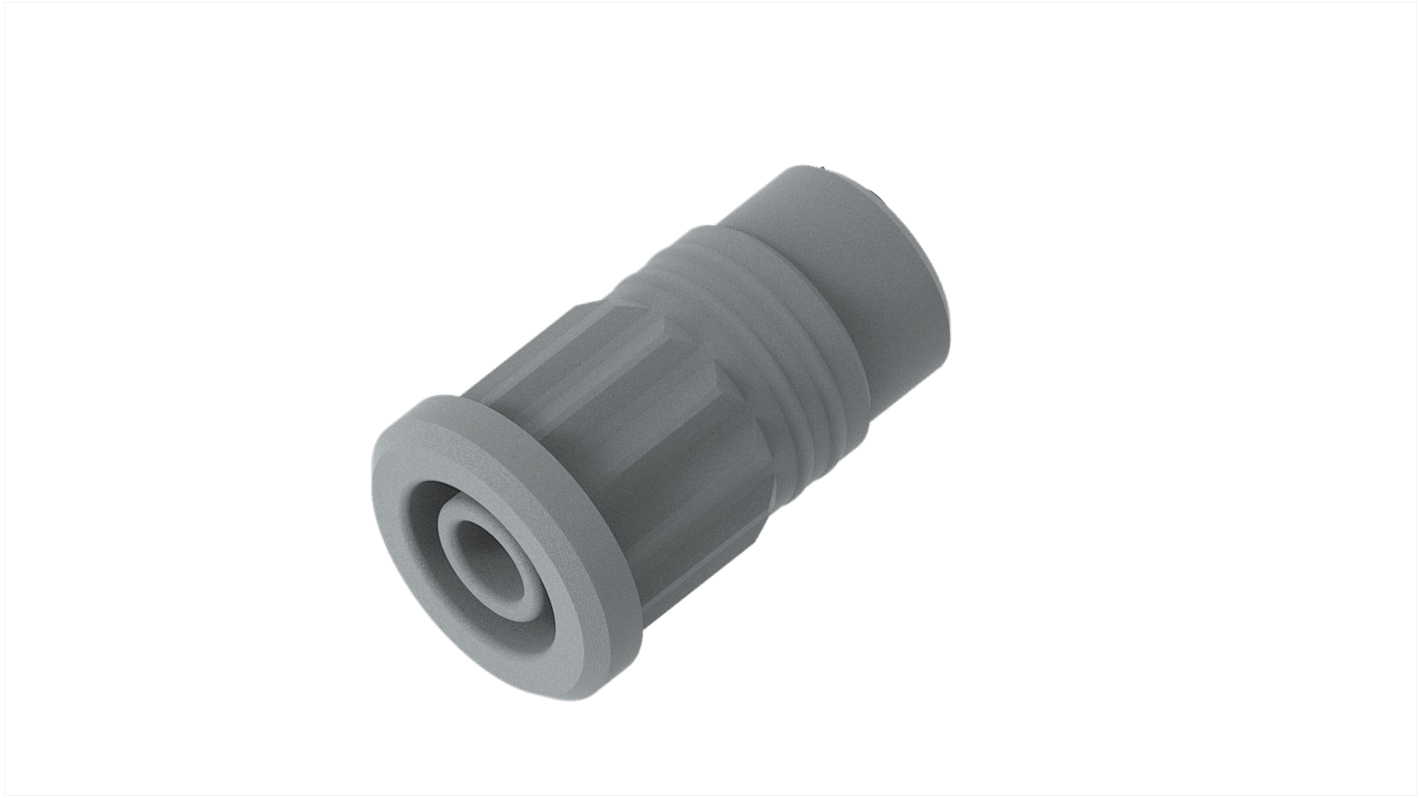 Electro PJP Grey Female Banana Socket, 4 mm Connector, Press Fit Termination, 36A, 1kV, Nickel Plating