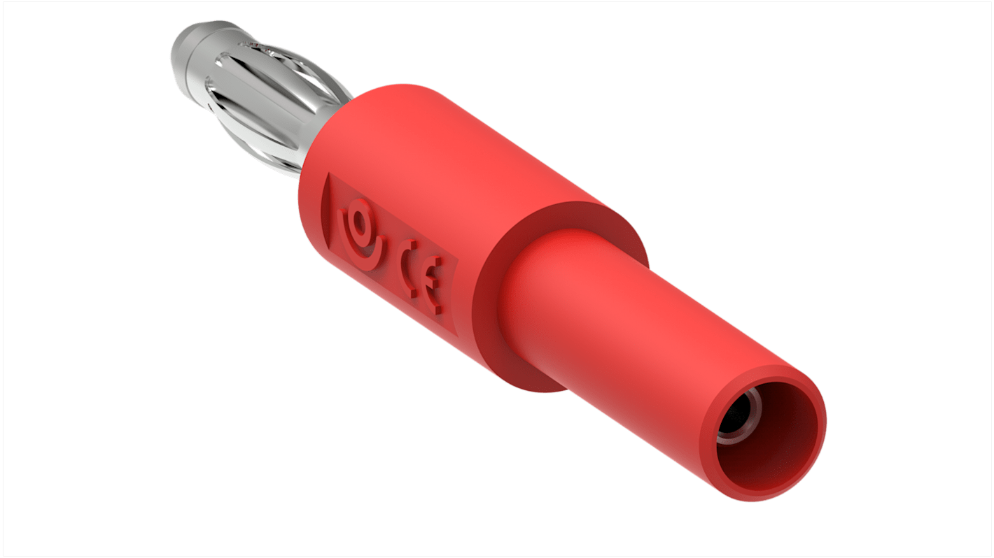 Electro PJP Red, Female to Male Banana adapter and Nickel Plated