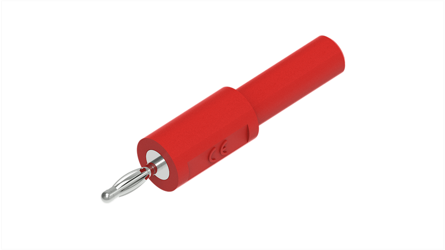 Electro PJP Red, Female to Male Banana adapter and Nickel Plated