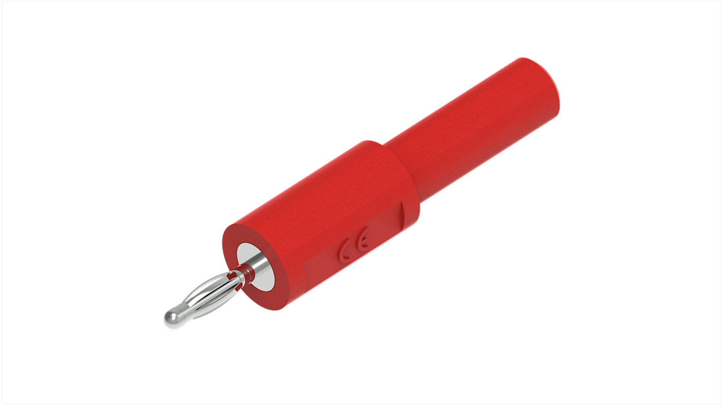 Electro PJP Red Female to Male 4 mm Test Plug & Socket, 2 mm, 4 mm Connector, Plug In Termination, 36A, 30/60V ac/dc,