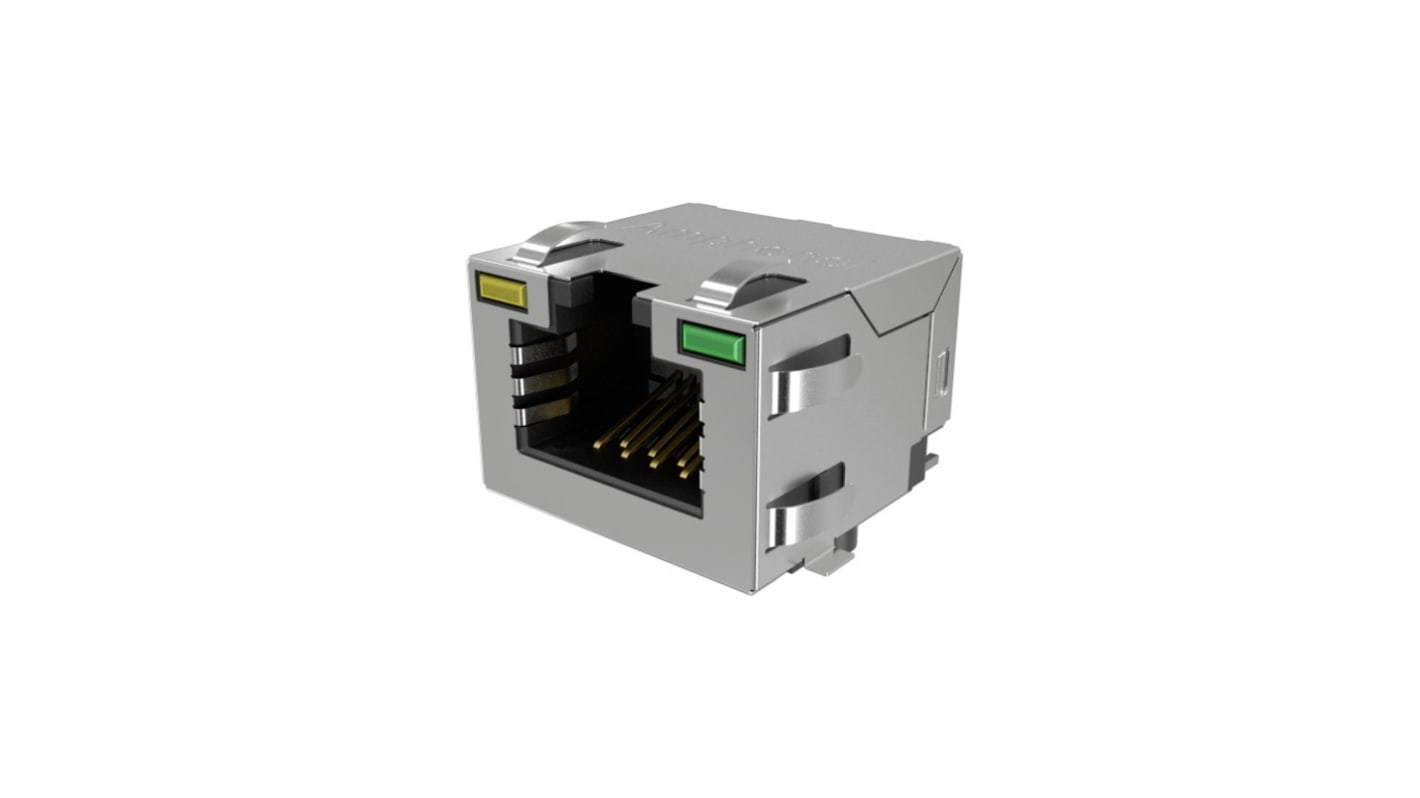 Amphenol Communications Solutions RJE3B18814 Cat.6 Ethernet-Steckverbinder Buchse, 1-Port 8-polig Elektromagnetische