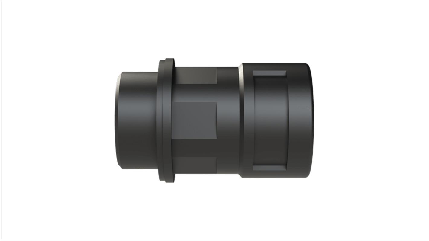 PMA Flexible Fitting, Conduit Fitting, 17mm Nominal Size, M25, Polyamide 6, Black