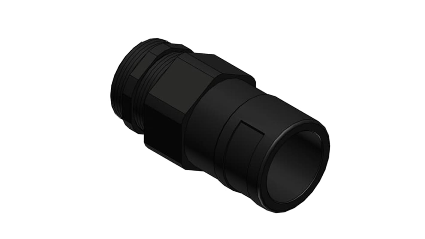PMA Straight, Conduit Fitting, M16, Polyamide 6, Black