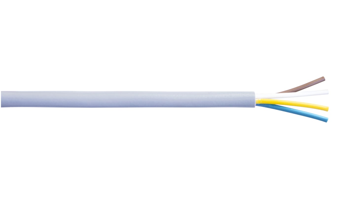 AXINDUS Multi Conductor 0.22 mm2 7 Core Power Cable, Grey Polyvinyl Chloride PVC, 100m