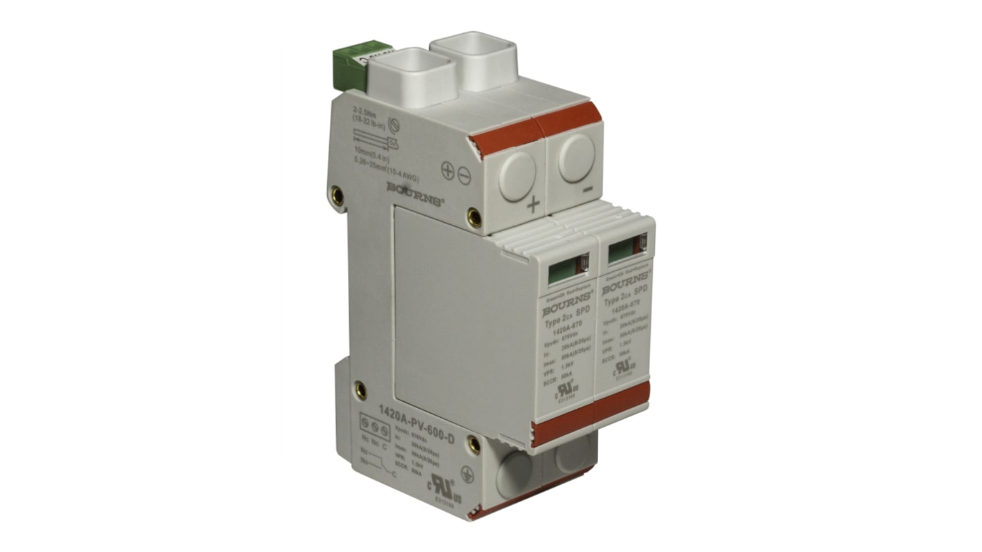 Protezione da sovracorrente 1420A-PV-600-D, max 50kA, 1,5kV, per guida DIN 1420A