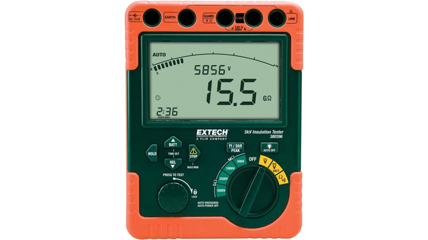 Extech 380396绝缘测试仪 数字兆欧表, 测试电压500V至5000V