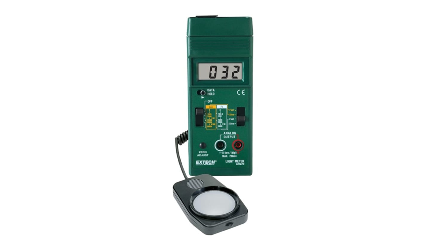 Extech 401025-NIST Light Meter, 2000lx to 50000lx, ±5 %