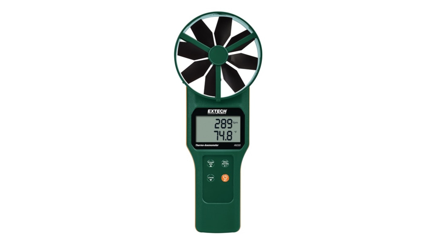 Extech AN300-NIST Vane Anemometer, 30m/s Max, Measures Air Flow, Air Velocity, Temperature