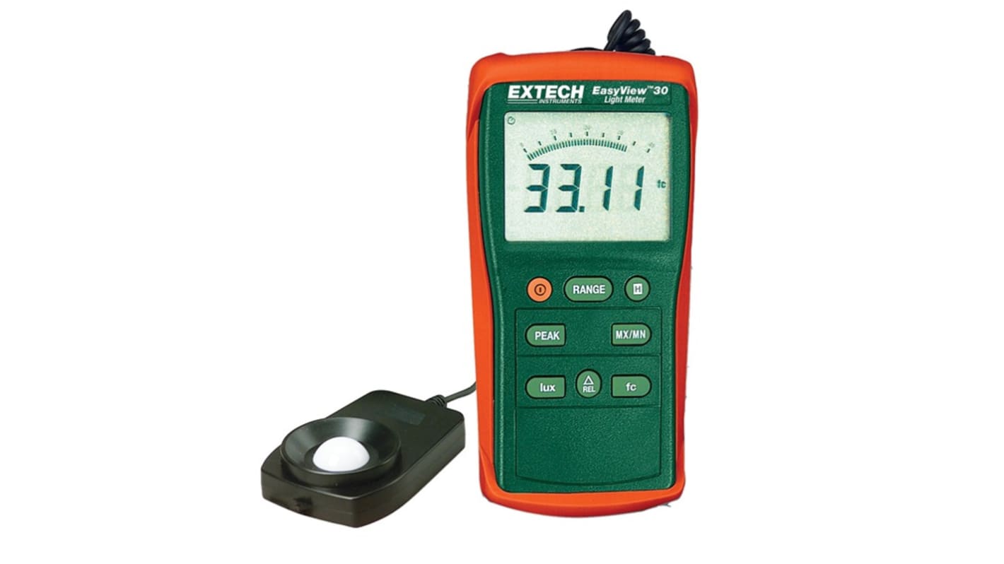 Extech EA30 Light Meter, 40lx to 400000lx, ±3 %