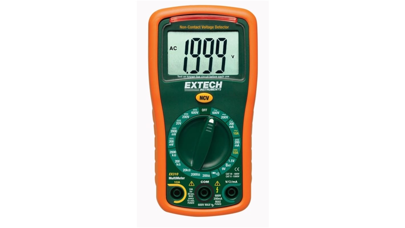 Extech EX310数字万用表, 最大600V 交流, 最大600V 直流
