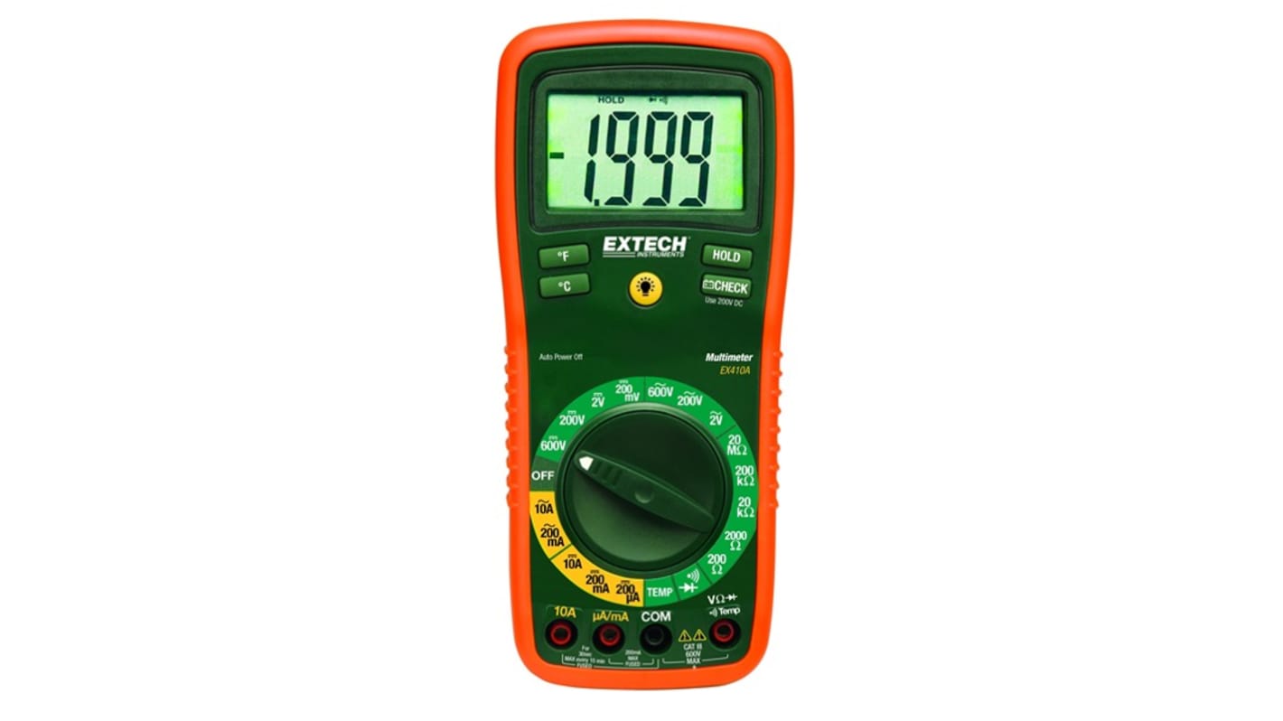 Extech EX410A数字万用表, 最大600V 交流, 最大600V 直流