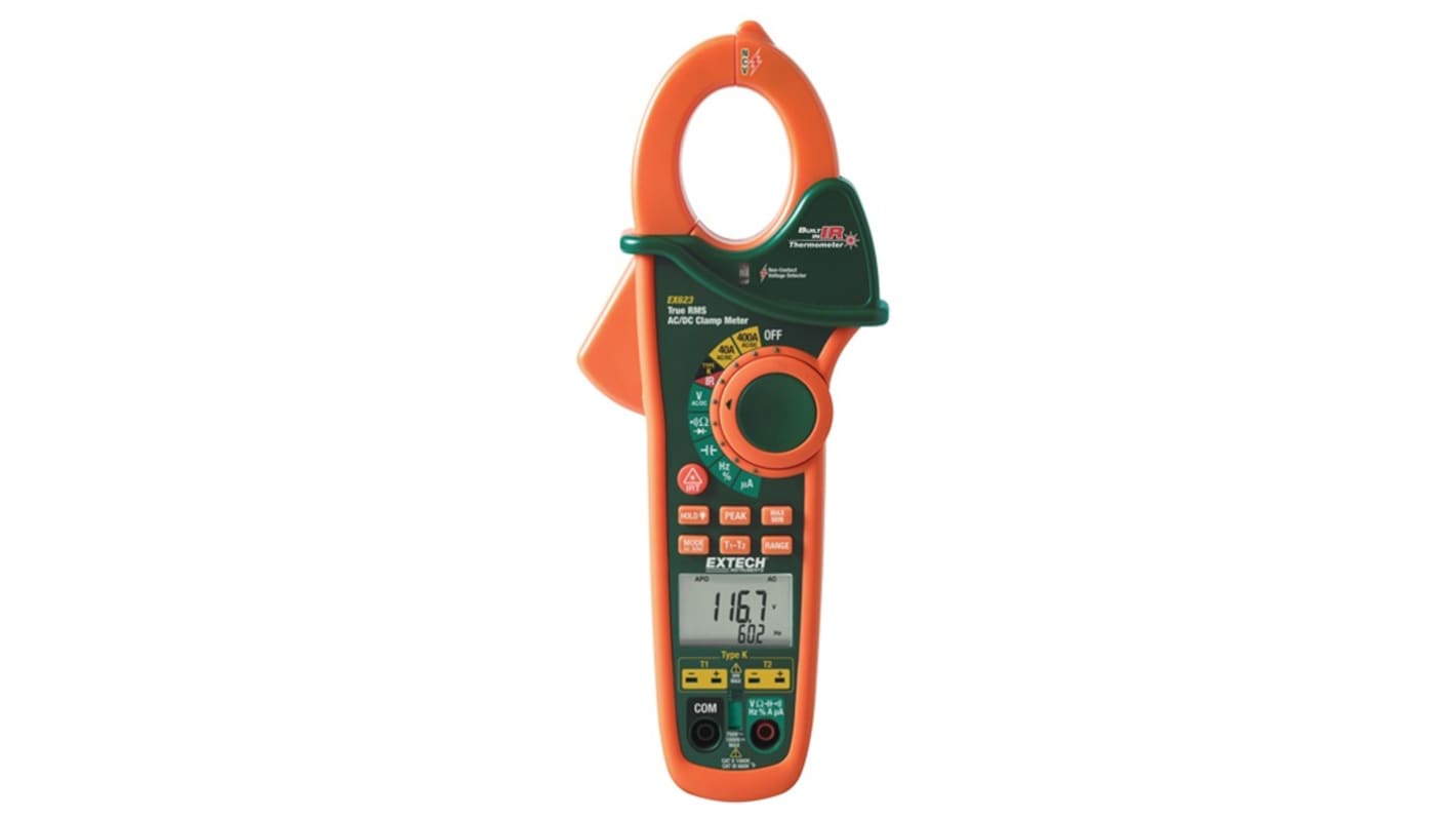 Extech EX623 Clamp Meter, 400A dc, Max Current 400A ac CAT III 600V