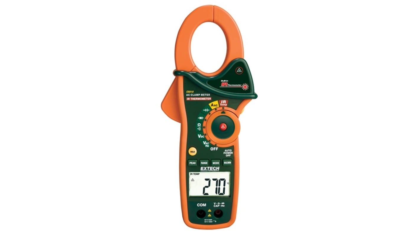 Extech EX810-NISTL Clamp Meter, Max Current 1kA ac CAT III 600V