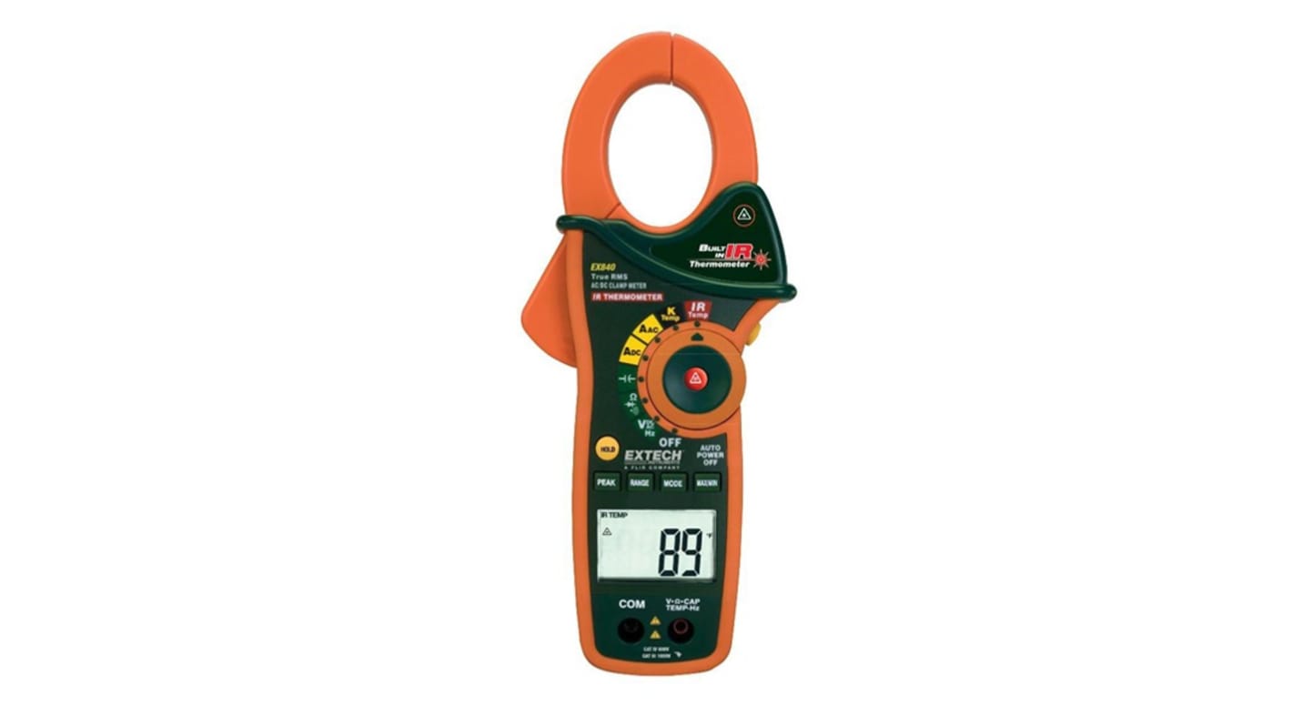 Extech EX840-NISTL Clamp Meter, 1kA dc, Max Current 1kA ac CAT III 1000V V, CAT IV 600V V