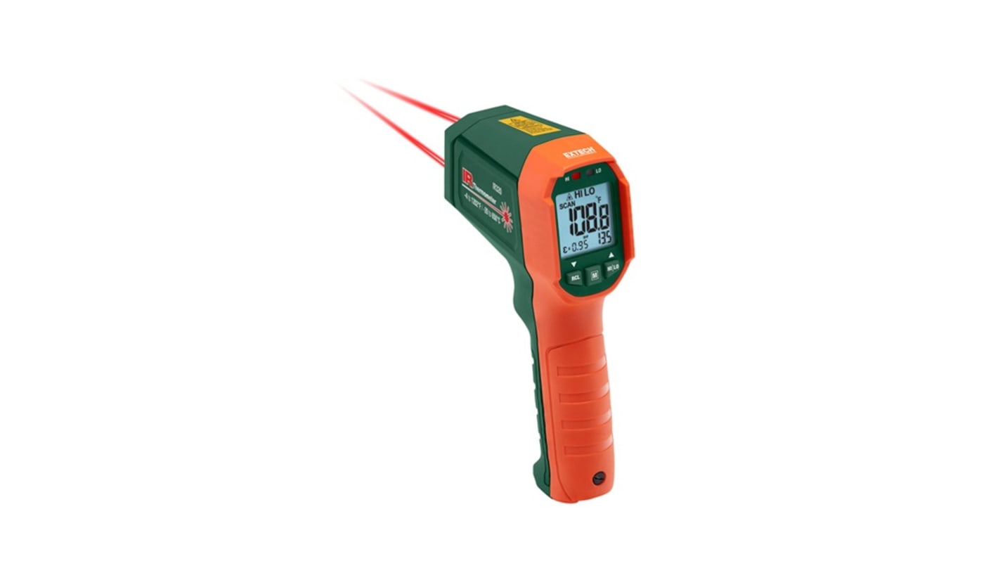 Extech IR320 IR Thermometer, -4°F Min, +1202°F Max, ±1 % Accuracy, °C and °F Measurements