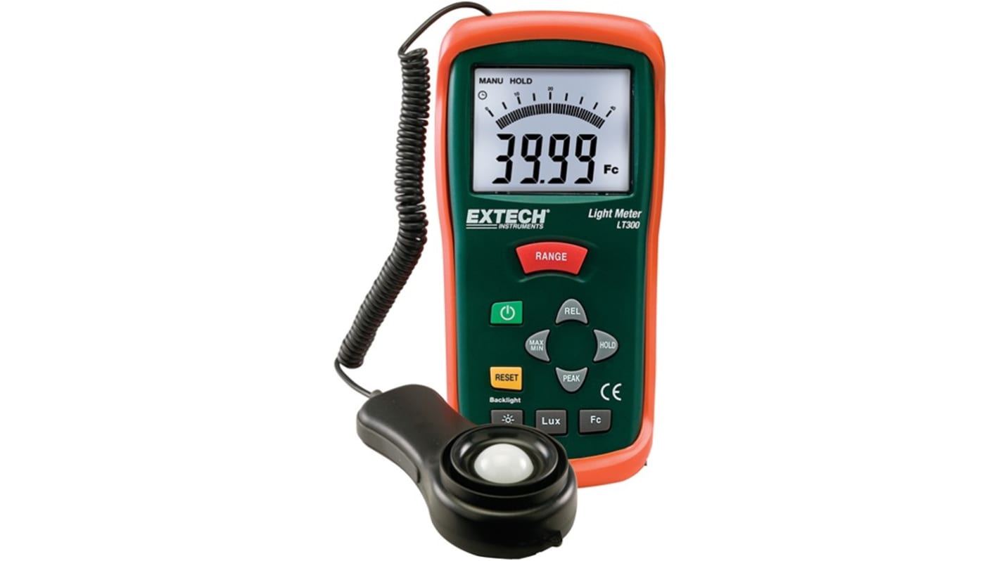 Extech LT300-NIST Luxmeter mit Lichtsensor, bis 400000lx, 0,01 lx, ±5 %