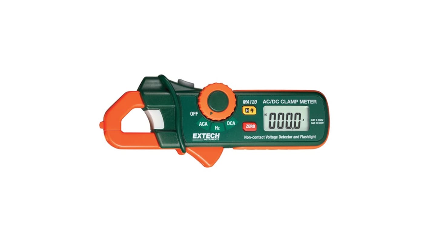 Misuratore a morsetto c.a./c.c. miniaturizzato Extech MA120, Max 200A ca