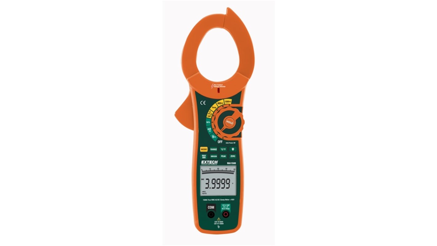 Extech MA1500-NIST Clamp Meter, 1.5kA dc, Max Current 1.5kA ac CAT IV