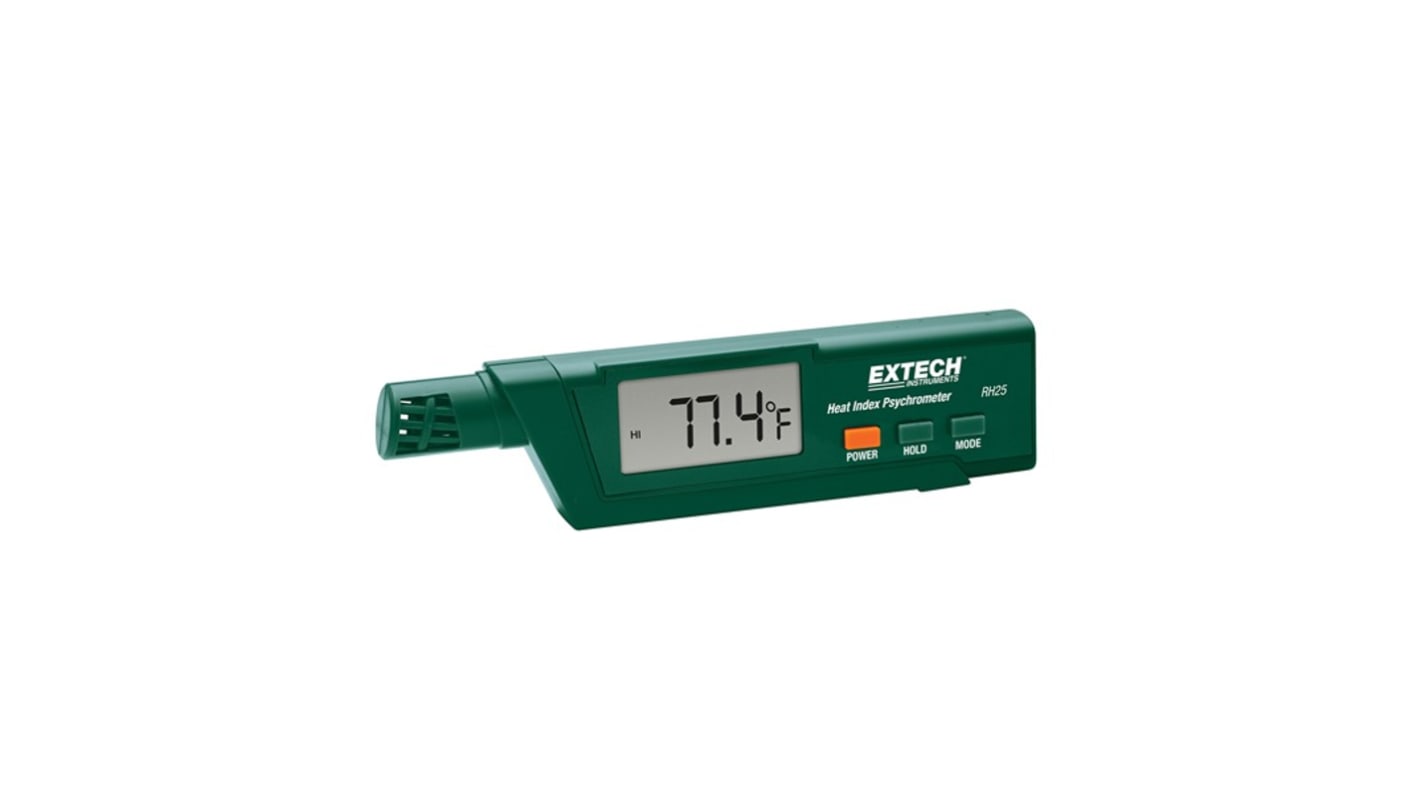 Extech RH25 Psychrometer, 122°F Max, ±1 °F Accuracy, Digital Display, Battery-Powered