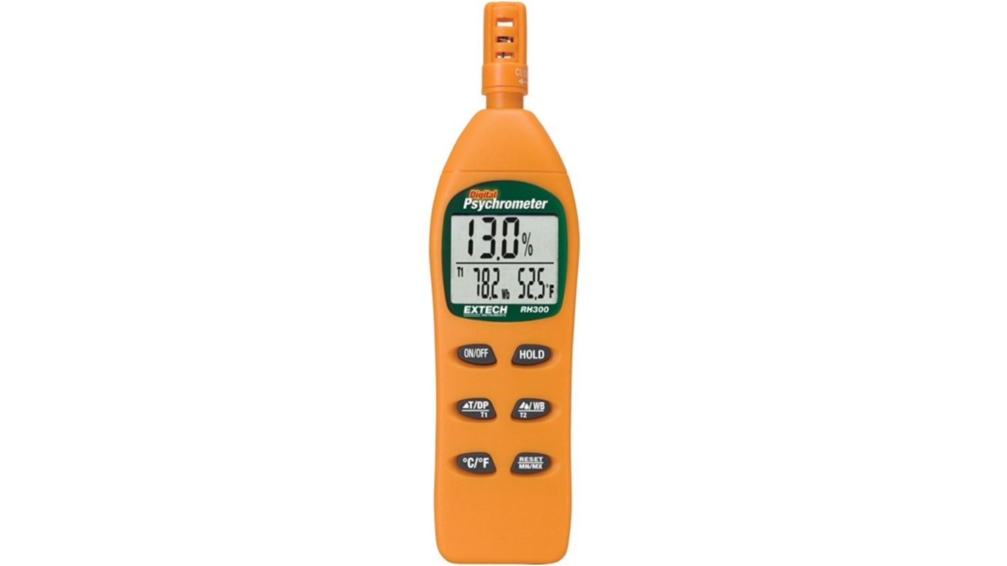 Extech RH300 Psychrometer, 158°F Max, ±1.8 °F Accuracy, Digital Display, Battery-Powered