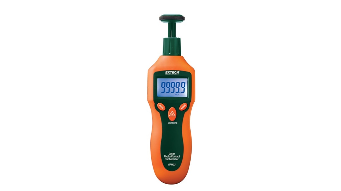 Extech Tachometer Best Accuracy ±0.05 % - Contact, Non Contact LCD 99999rpm