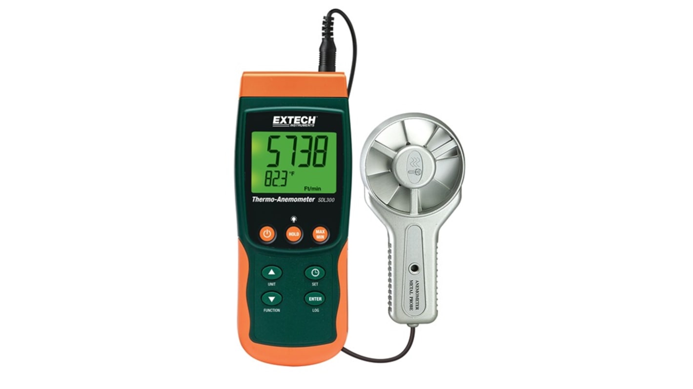 Miernik przepływu powietrza SDL300 przepływ 35m/s 0.1m/s Extech Prędkość powietrza, Temperatura
