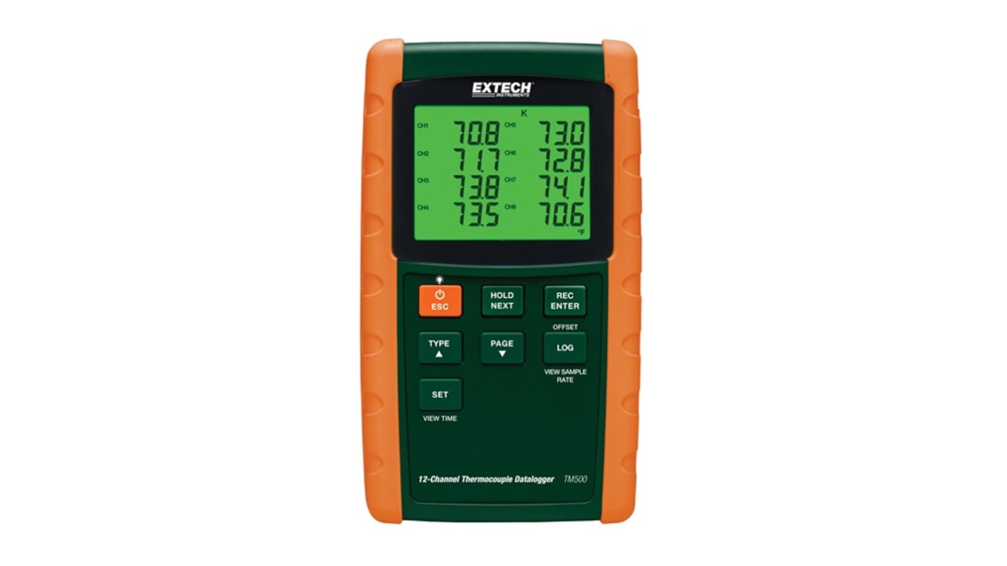 Extech TM500-NIST Thermocouple Temperature Data Logger, RS232, 12 Input Channel(s)