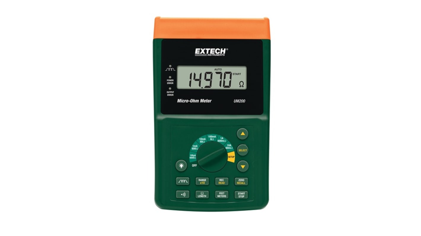 Extech UM200-NIST Handheld Ohm Meter, 6 kΩ Max, 4 Wire