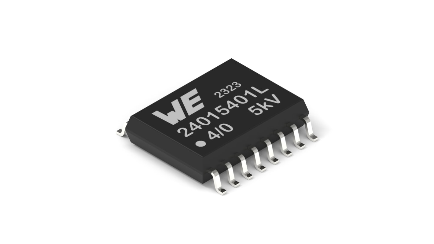 18024015401L Wurth Elektronik, 4-Channel Digital Isolator 100Mbps, 5 KV, 16-Pin SOIC