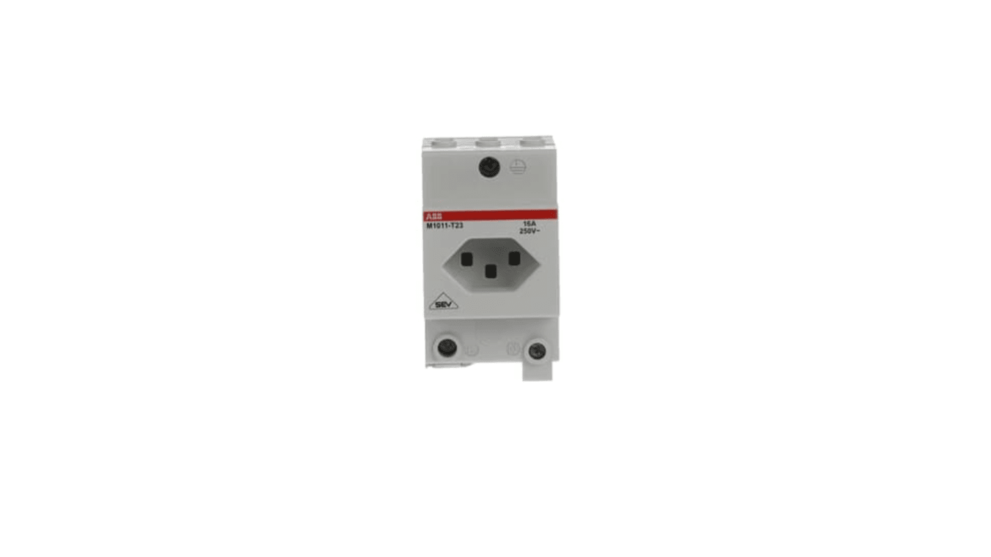 ABB Grey 1 Gang Plug Socket, 3 Poles, 16A