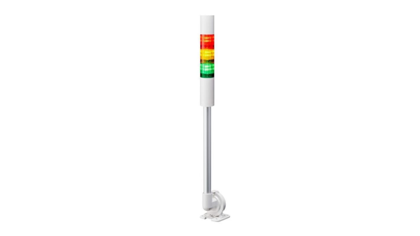 Patlite LR Series Multicolour Buzzer Signal Tower, 3 Lights, 24 V dc, Wall/pole Mount