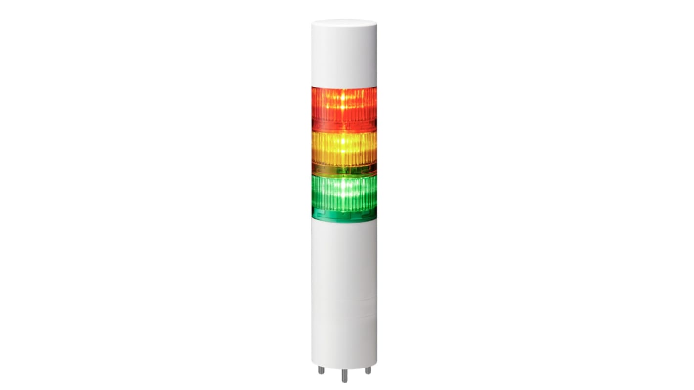 Columna de señalización Patlite LR, LED, con 3 elementos Multicolor, 24 V CC