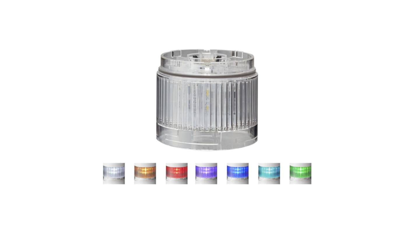 Patlite LR6 Series Clear Light Module for Use with Signal Tower, LED Bulb, DC, IP65