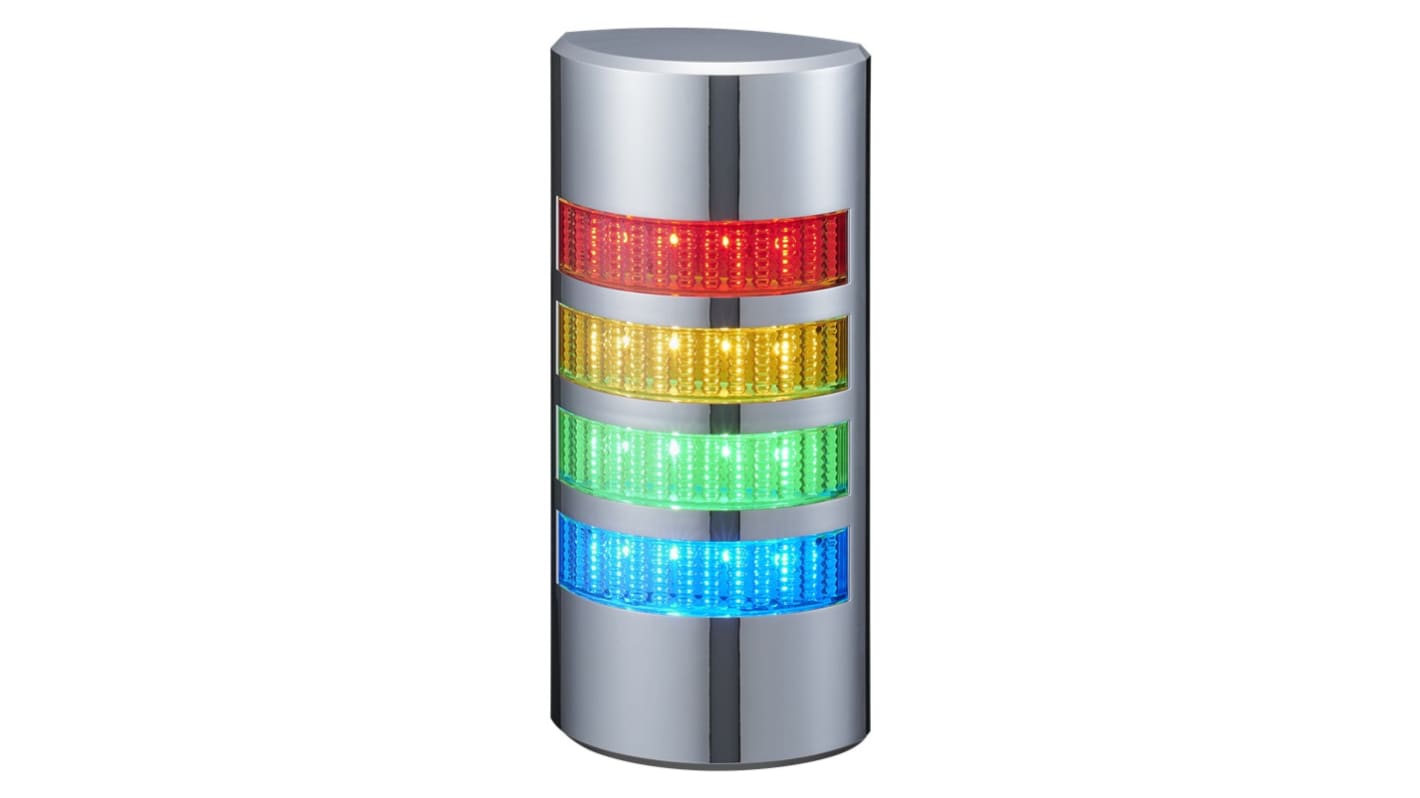 Rs-Online Torretta di segnalazione Patlite 24 V c.c. LED 1 elemento lenti Multicolore con Cicalino