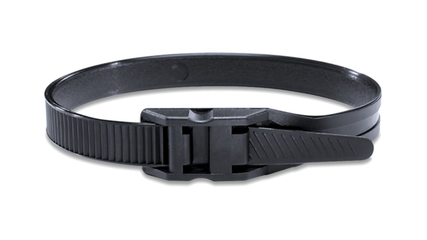 HellermannTyton Cable Tie, 265mm x 9 mm, Black Nylon, Pk-100pack