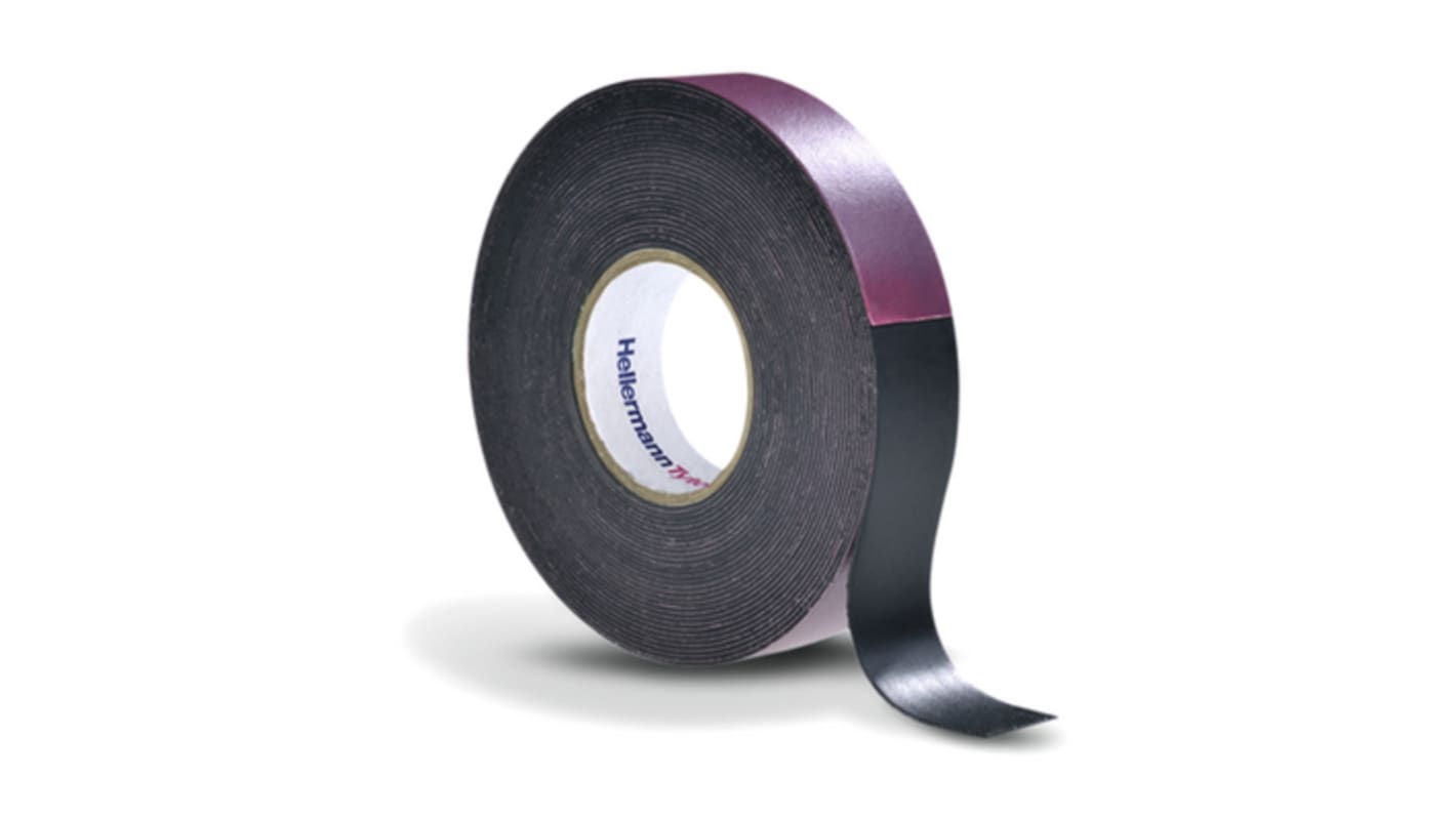 HellermannTyton Black Natural Rubber Electrical Tape, 19mm x 6.7m