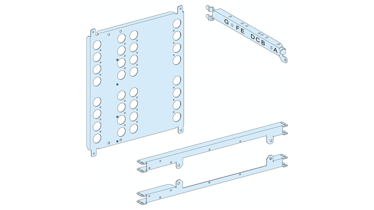 Placa de Montaje Schneider Electric serie PrismaSeT P de Chapa, 450 x 386mm, para usar con Mampara PrismaSeT G,