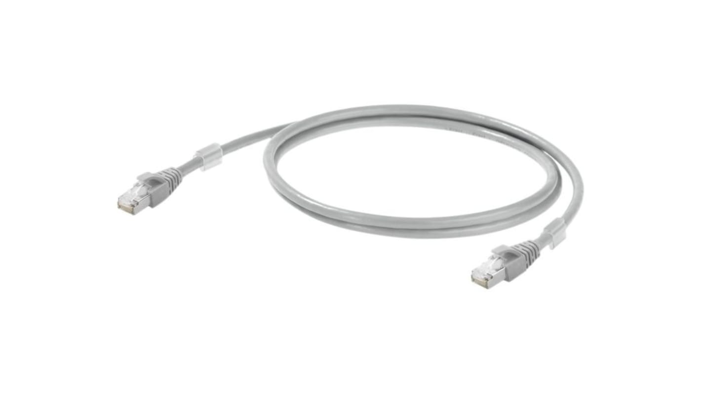 Weidmüller Cat6a Straight RJ45 to Straight RJ45 Ethernet Cable, S/FTP, Grey LSZH Sheath, 2m