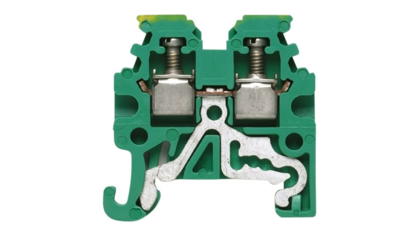 Morsettiera per guida DIN Weidmüller, Verde/Giallo, livello Singolo
