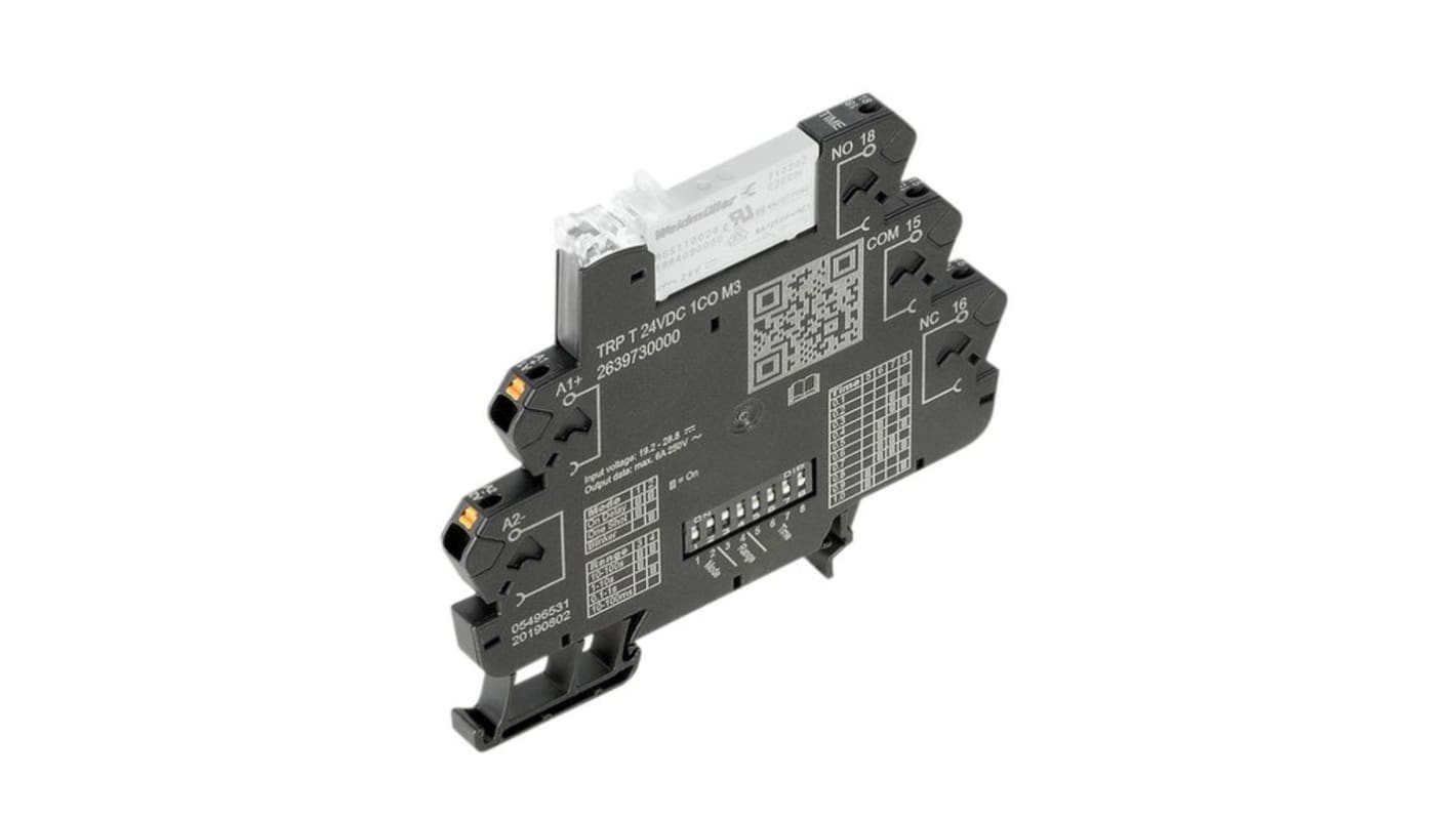 Weidmüller TERMSERIES Series Timer Relay, 24V dc, 1-Contact, 0.01 → 100s, SPDT