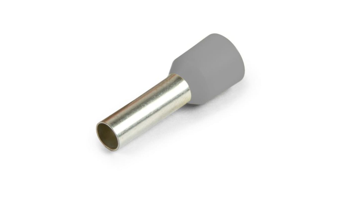 Vogt Insulated Bootlace Ferrule, 9mm Pin Length, 2.8mm Pin Diameter, Grey