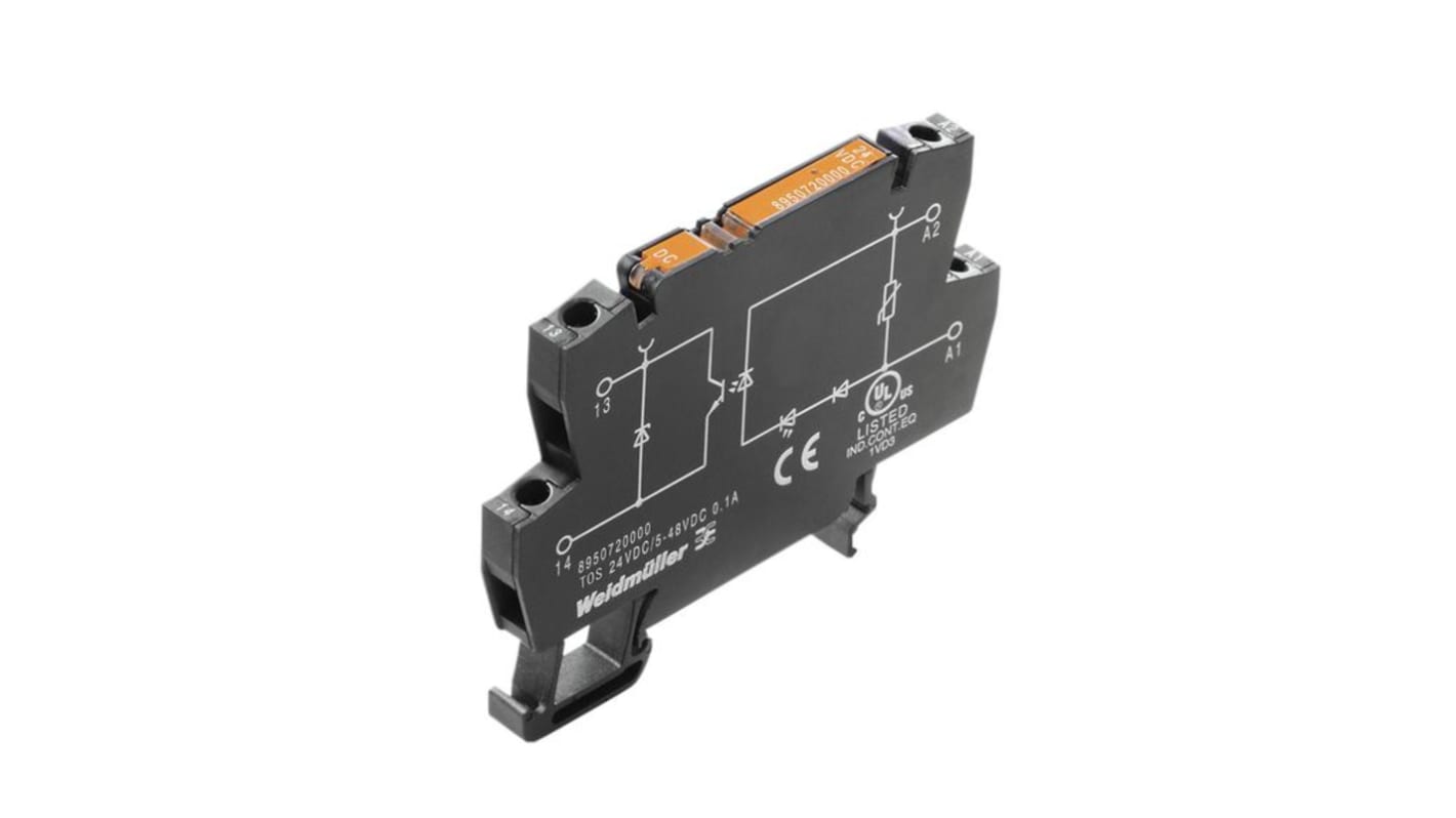 Weidmüller TERMOPTO Series Solid State Relay, 500 mA Load, DIN Rail Mount, 48 Vdc Load