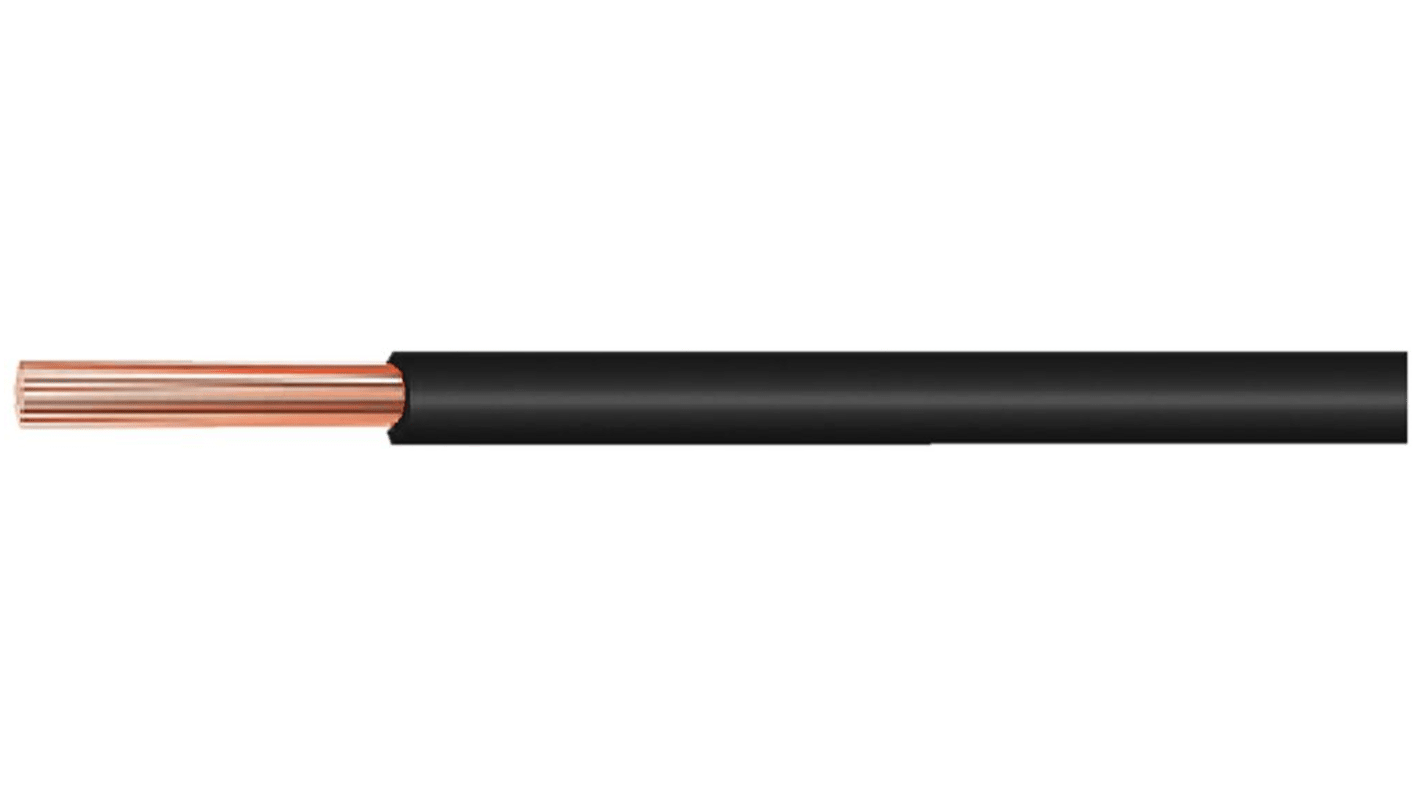 Huber+Suhner RADOX Series Black 0.75 mm² Hook Up Wire, 18 AWG, 100m, RADOX 125 0.75 MM² BLACK