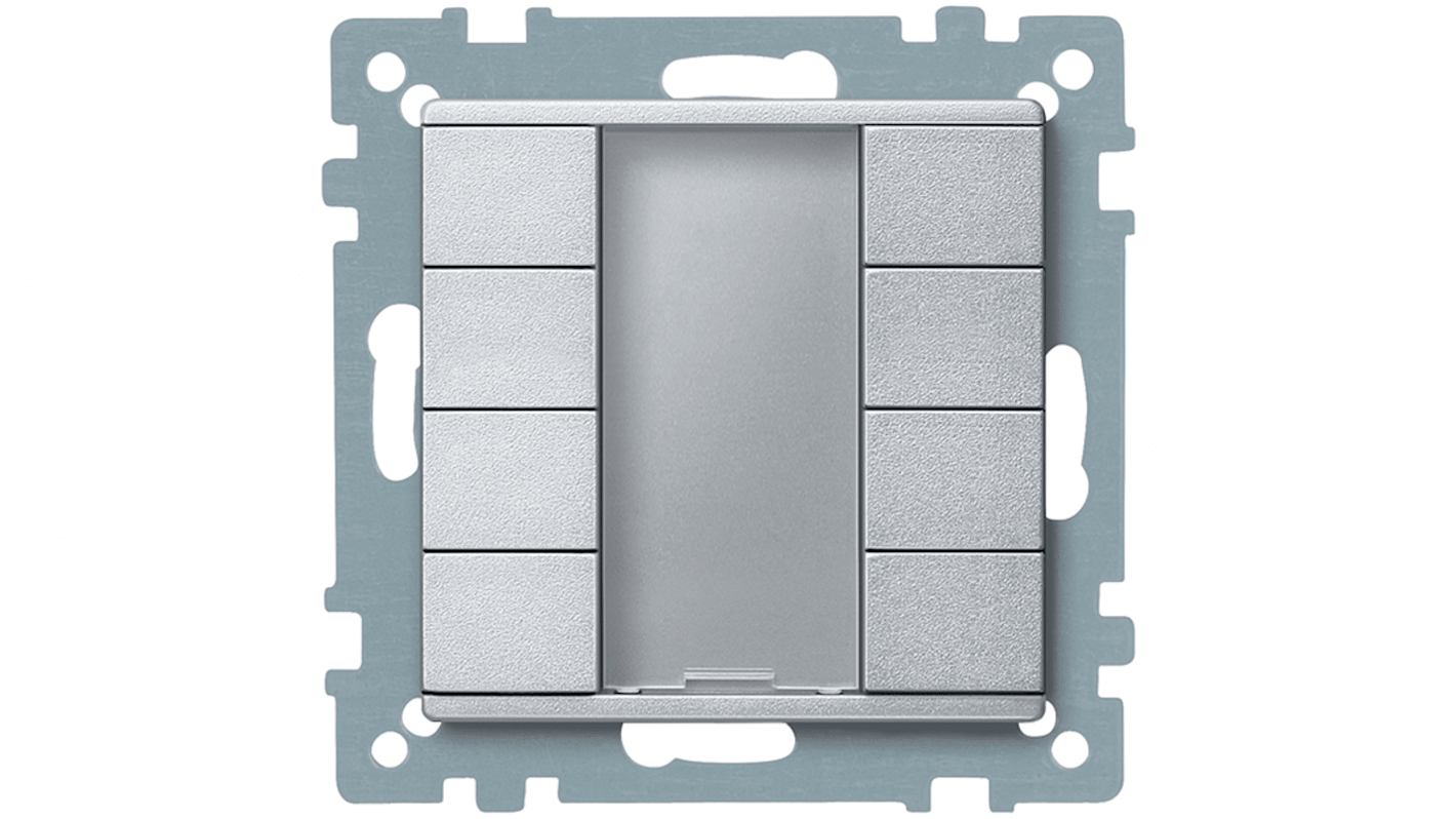 Schneider Electric Grey Push Button Light Switch, 4 Gang, MTN