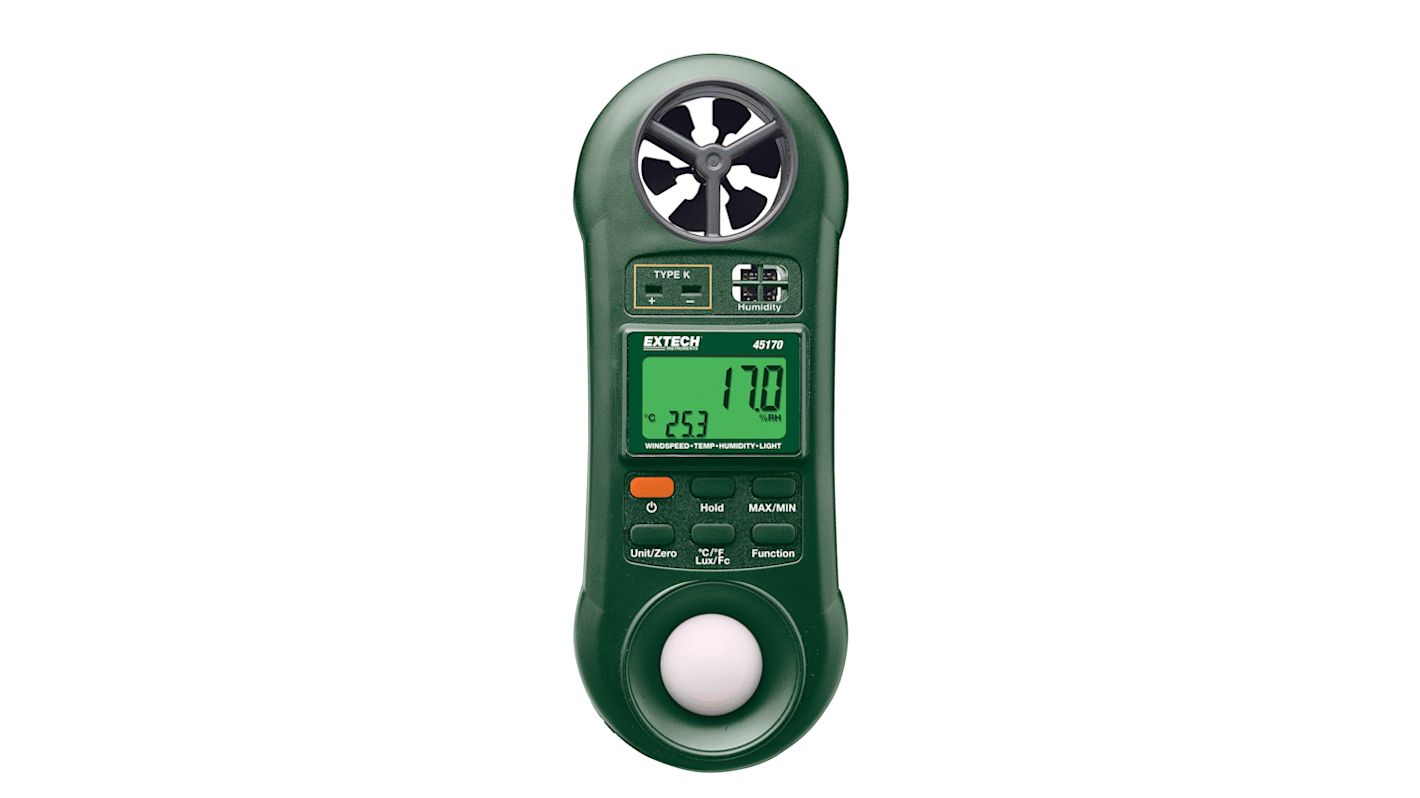 Extech 45170 Anemometer, bis 30m/s, 0.1m/s, Luftgeschwindigkeit, Typ Flügelrad