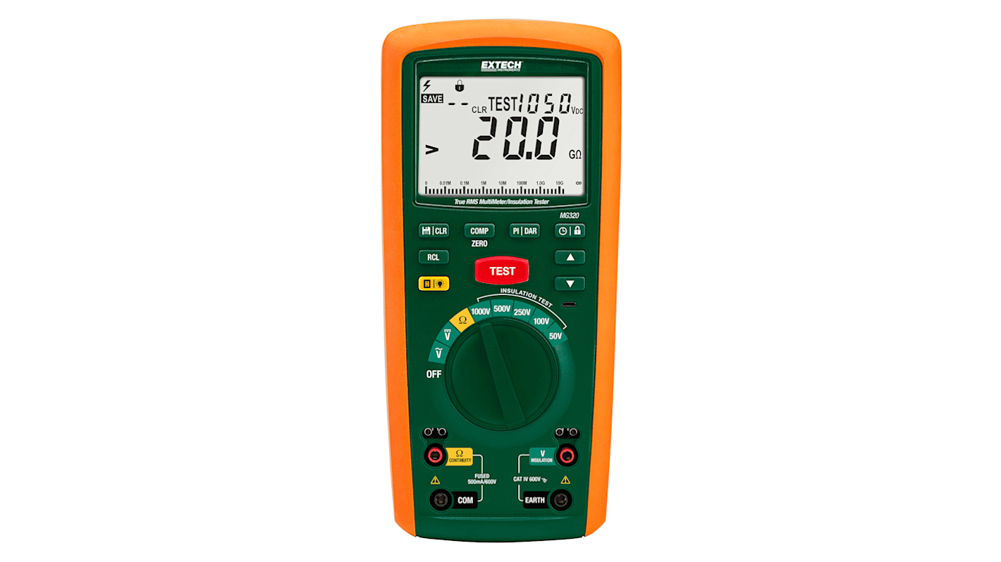 Extech MG320绝缘测试仪 模拟条形图, 数字兆欧表, 测试电压50V至1000V