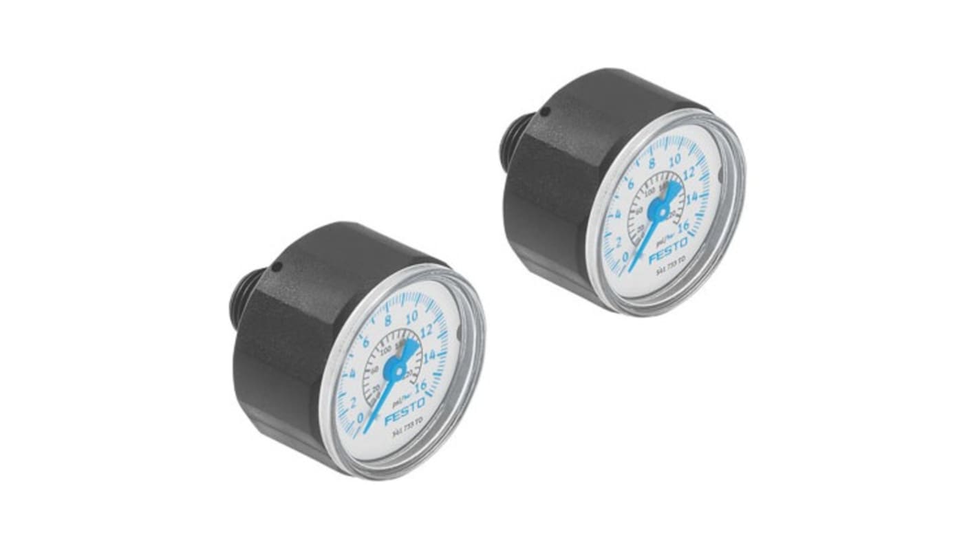 Festo R 1/8 Analogue Bourdon tube pressure gauge 10bar 27mm Outside Diameter