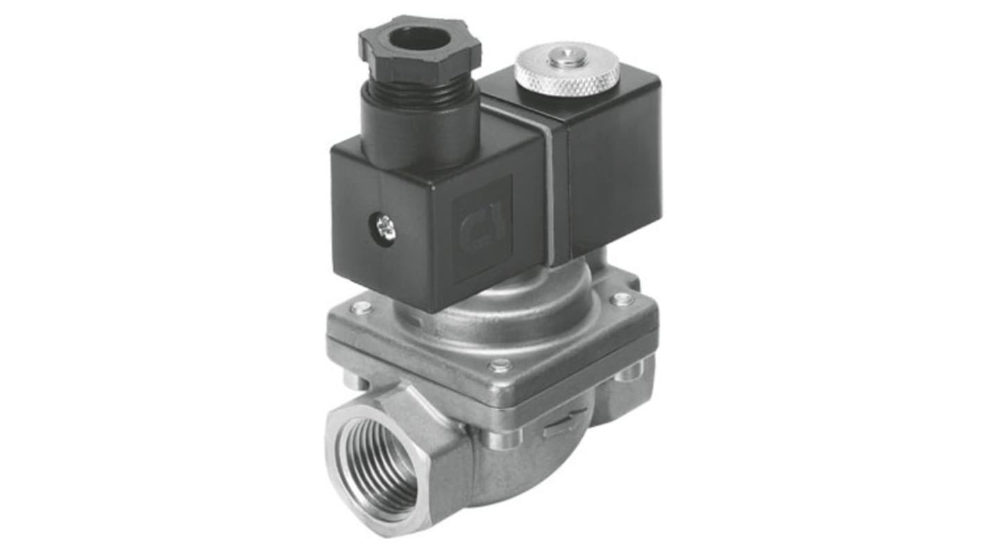 Festo 2/2 Way, Closed, Monostable Solenoid Valve - Electrical G 1/2 VZWP Series, 1489952