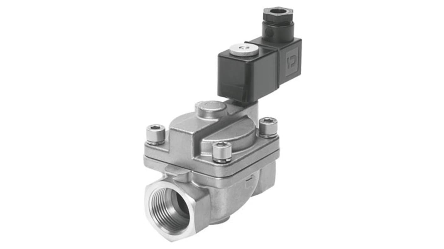 Festo 2/2 Way, Closed, Monostable Solenoid Valve - Electrical G 1 VZWP Series 24V dc