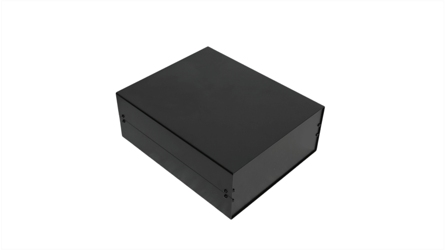 RS PRO Black Aluminium Aluminium Case, IP40, Black Lid, 300 x 261 x 134mm